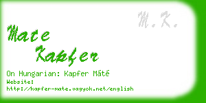 mate kapfer business card